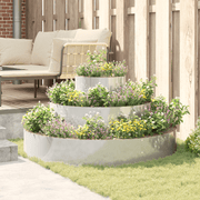 vidaXL Garden Planter Silver 120 x 120 x 20 cm Galvanised Steel Lucy And Phil Academy Lucy And Phil Academy