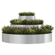 vidaXL Garden Planter Silver 120 x 120 x 20 cm Galvanised Steel Lucy And Phil Academy Lucy And Phil Academy