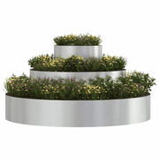 vidaXL Garden Planter Silver 120 x 120 x 20 cm Galvanised Steel Lucy And Phil Academy Lucy And Phil Academy