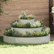 vidaXL Garden Planter Silver 120 x 120 x 20 cm Galvanised Steel Lucy And Phil Academy Lucy And Phil Academy