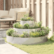 vidaXL Garden Planter Silver 120 x 120 x 20 cm Galvanised Steel Lucy And Phil Academy Lucy And Phil Academy