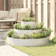 vidaXL Garden Planter Silver 120 x 120 x 20 cm Stainless Steel Lucy And Phil Academy Lucy And Phil Academy