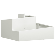 vidaXL Garden Planter White 80 x 80 x 50 cm Cold - rolled Steel Lucy And Phil Academy Lucy And Phil Academy