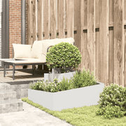 vidaXL Garden Planter White 80 x 80 x 50 cm Cold - rolled Steel Lucy And Phil Academy Lucy And Phil Academy