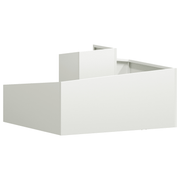vidaXL Garden Planter White 80 x 80 x 50 cm Cold - rolled Steel Lucy And Phil Academy Lucy And Phil Academy