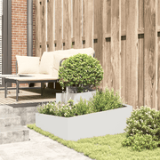 vidaXL Garden Planter White 80 x 80 x 50 cm Cold - rolled Steel Lucy And Phil Academy Lucy And Phil Academy