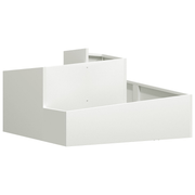 vidaXL Garden Planter White 80 x 80 x 50 cm Cold - rolled Steel Lucy And Phil Academy Lucy And Phil Academy