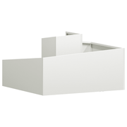 vidaXL Garden Planter White 80 x 80 x 50 cm Cold - rolled Steel Lucy And Phil Academy Lucy And Phil Academy