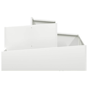 vidaXL Garden Planter White 80 x 80 x 50 cm Cold - rolled Steel Lucy And Phil Academy Lucy And Phil Academy