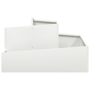 vidaXL Garden Planter White 80 x 80 x 50 cm Cold - rolled Steel Lucy And Phil Academy Lucy And Phil Academy