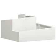 vidaXL Garden Planter White 80 x 80 x 50 cm Cold - rolled Steel Lucy And Phil Academy Lucy And Phil Academy