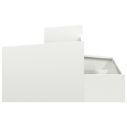 vidaXL Garden Planter White 80 x 80 x 50 cm Cold - rolled Steel Lucy And Phil Academy Lucy And Phil Academy