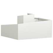 vidaXL Garden Planter White 80 x 80 x 50 cm Cold - rolled Steel Lucy And Phil Academy Lucy And Phil Academy