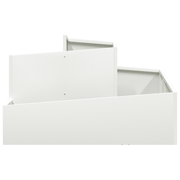 vidaXL Garden Planter White 80 x 80 x 50 cm Cold - rolled Steel Lucy And Phil Academy Lucy And Phil Academy
