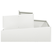 vidaXL Garden Planter White 80 x 80 x 50 cm Cold - rolled Steel Lucy And Phil Academy Lucy And Phil Academy