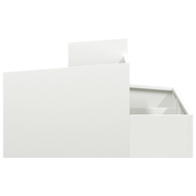 vidaXL Garden Planter White 80 x 80 x 50 cm Cold - rolled Steel Lucy And Phil Academy Lucy And Phil Academy
