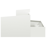 vidaXL Garden Planter White 80 x 80 x 50 cm Cold - rolled Steel Lucy And Phil Academy Lucy And Phil Academy