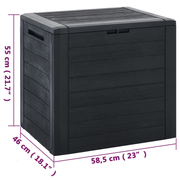 vidaXL Garden Storage Box Anthracite 58.5x46x55 cm Polypropylene Lucy And Phil Academy Lucy And Phil Academy
