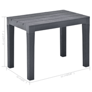 vidaXL Garden Table with 2 Benches Plastic Anthracite Lucy And Phil Academy Lucy And Phil Academy