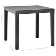 vidaXL Garden Table with 2 Benches Plastic Anthracite Lucy And Phil Academy Lucy And Phil Academy