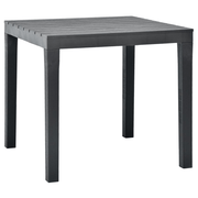 vidaXL Garden Table with 2 Benches Plastic Anthracite Lucy And Phil Academy Lucy And Phil Academy