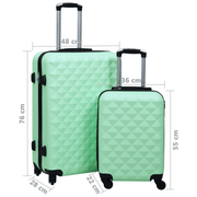vidaXL Hardcase Trolley Set 2 pcs Mint ABS Lucy And Phil Academy Lucy And Phil Academy