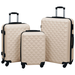 vidaXL Hardcase Trolley Set 3 pcs Gold ABS Lucy And Phil Academy Lucy And Phil Academy
