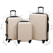 vidaXL Hardcase Trolley Set 3 pcs Gold ABS Lucy And Phil Academy Lucy And Phil Academy