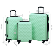 vidaXL Hardcase Trolley Set 3 pcs Mint ABS Lucy And Phil Academy Lucy And Phil Academy