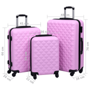 vidaXL Hardcase Trolley Set 3 pcs Pink ABS Lucy And Phil Academy Lucy And Phil Academy