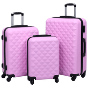 vidaXL Hardcase Trolley Set 3 pcs Pink ABS Lucy And Phil Academy Lucy And Phil Academy