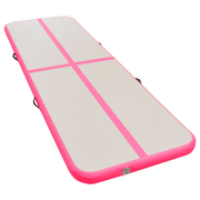 vidaXL Inflatable Gymnastics Mat with Pump 300x100x10 cm PVC Pink Lucy And Phil Academy Lucy And Phil Academy