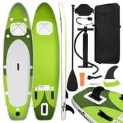 vidaXL Inflatable Stand Up Paddle Board Set Green 330x76x10 cm Lucy And Phil Academy Lucy And Phil Academy