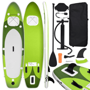 vidaXL Inflatable Stand Up Paddle Board Set Green 360x81x10 cm Lucy And Phil Academy Lucy And Phil Academy