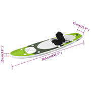 vidaXL Inflatable Stand Up Paddle Board Set Green 360x81x10 cm Lucy And Phil Academy Lucy And Phil Academy