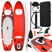 vidaXL Inflatable Stand Up Paddle Board Set Red 300x76x10 cm Lucy And Phil Academy Lucy And Phil Academy