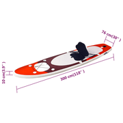 vidaXL Inflatable Stand Up Paddle Board Set Red 300x76x10 cm Lucy And Phil Academy Lucy And Phil Academy