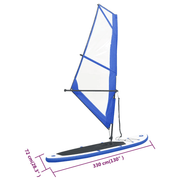 vidaXL Inflatable Stand Up Paddleboard with Sail Set Blue and White Lucy And Phil Academy Lucy And Phil Academy