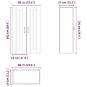 vidaXL Kitchen Cabinet Concrete Grey 60 x 31 x 100 cm Engineered Wood Lucy And Phil Academy Lucy And Phil Academy