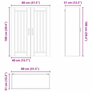 vidaXL Kitchen Cabinet Smoked Oak 80 x 31 x 100 cm Engineered Wood Lucy And Phil Academy Lucy And Phil Academy