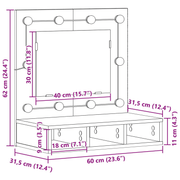 vidaXL Mirror Cabinet Artisan oak 62 x 31.5 x 62 cm Engineered Wood Lucy And Phil Academy Lucy And Phil Academy