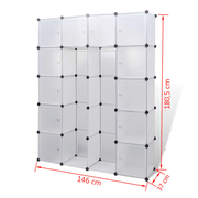 vidaXL Modular Cabinet 14 Compartments White 37x146x180.5 cm Lucy And Phil Academy Lucy And Phil Academy