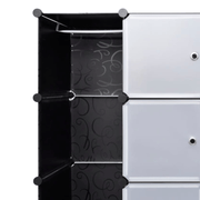 vidaXL Modular Cabinet 18 Compartments Black and White 37x146x180.5 cm Lucy And Phil Academy Lucy And Phil Academy