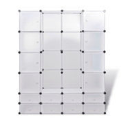 vidaXL Modular Cabinet 18 Compartments White 37x146x180.5 cm Lucy And Phil Academy Lucy And Phil Academy