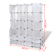 vidaXL Modular Cabinet 18 Compartments White 37x146x180.5 cm Lucy And Phil Academy Lucy And Phil Academy