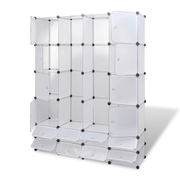 vidaXL Modular Cabinet 18 Compartments White 37x146x180.5 cm Lucy And Phil Academy Lucy And Phil Academy