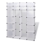 vidaXL Modular Cabinet 18 Compartments White 37x146x180.5 cm Lucy And Phil Academy Lucy And Phil Academy
