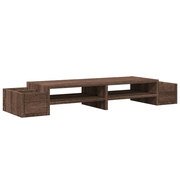 vidaXL Monitor Stand with Storage Brown Oak 100x27x15 cm Engineered Wood Lucy And Phil Academy Lucy And Phil Academy