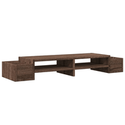 vidaXL Monitor Stand with Storage Brown Oak 100x27x15 cm Engineered Wood Lucy And Phil Academy Lucy And Phil Academy