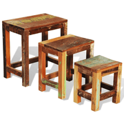 vidaXL Nesting Table Set 3 Pieces Vintage Reclaimed Wood Lucy And Phil Academy Lucy And Phil Academy